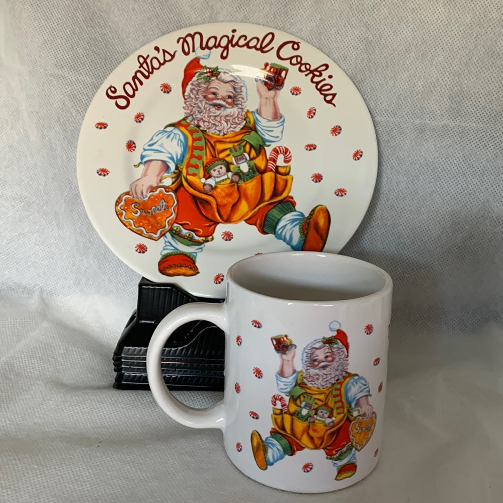 Santa’s Magical Cookies by Sakura Cheryl Ann Johnson Plate & Mug milk & cookies